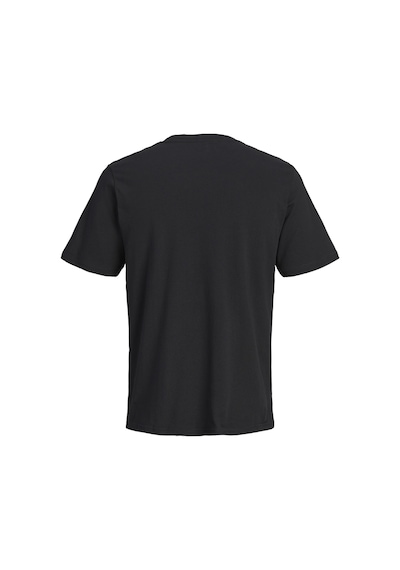 Jack & Jones Erkek Gögüs Baskili Bisiklet Yaka Tisört - Aero - 12298488 Siyah