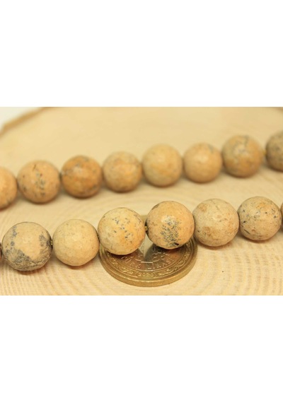 Yasam Tohumu Jasper Taşı Yarım Dizi 11.5 - 12 MM Aralığı 25845 18 CM Çok Renkli