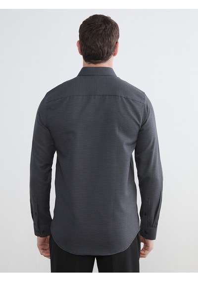 Lcw Busıness Gri Slim Fit Desenli Armürlü Erkek Gömlek