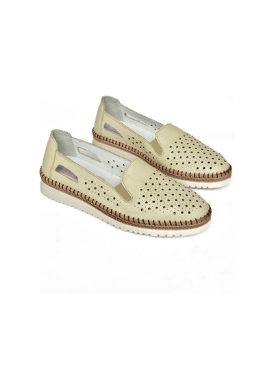 Fox Shoes P555501103 Bej Hakiki Deri Kadın Ayakkabı Bej