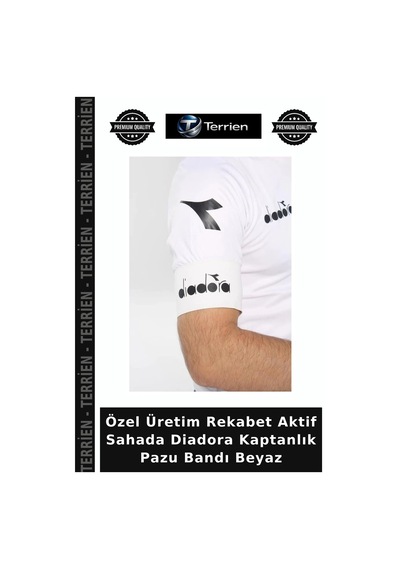 Özel Üretim Rekabet Aktif Sahada Diadora Kaptanlık Pazu Bandı Beyaz