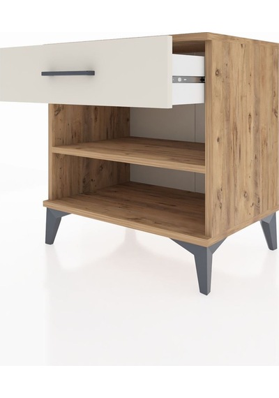 Hyperion Komodin Tek Raflı Tek Çekmeceli 60x44x64 Çam-aytaşı Çam