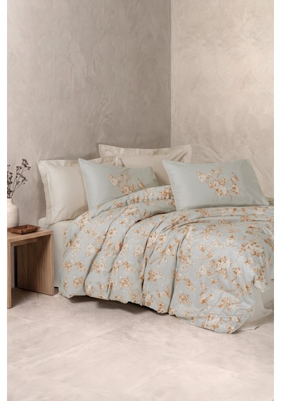 Cotton Box Saten Çift Kişilik Nevresim Takımı Melrose Bej