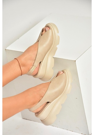 Fox Shoes U312255009 Ten Kalın Tabanlı Kadın Sandalet Ten-suni Deri Ten Rengi
