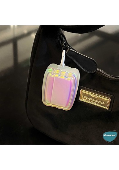 Airpods 3. Nesil İçin Kılıf Zigzag Hologram Çok Renkli Airpods 3 İle Uyumlu Kılıf - Çok Renkli