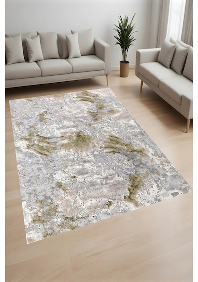 Rovigo Home Dijital Baskı Yıkanabilir Kaymaz Taban Salon Halısı Ve Yolluk Rv007-fnl257 Gri
