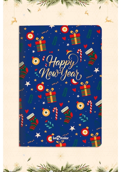 Le Color Happy New Year Temalı Defter Seti 4'lü 13 x 20 CM