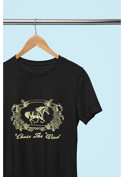 Noıssey Chase The Wind- Oversize Baskılı Pamuklu Bisiklet Yaka Kısa Kollu T-shirt Siyah