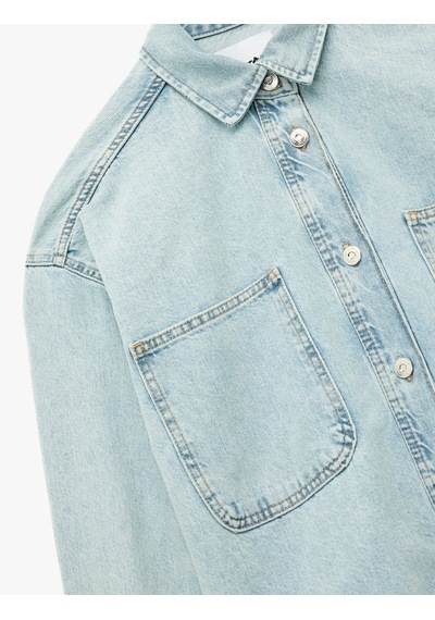 Koton Pamuklu Düğmeli Rahat Kalıp Klasik Yaka Cep Detaylı Denim Gömlek Orta İndigo 6wal60001md Indigo Koton Pamuklu Düğmeli Rahat Kalıp Klasik Yaka Cep Detaylı Denim Gömlek Orta İndigo 6wal60001md Indigo