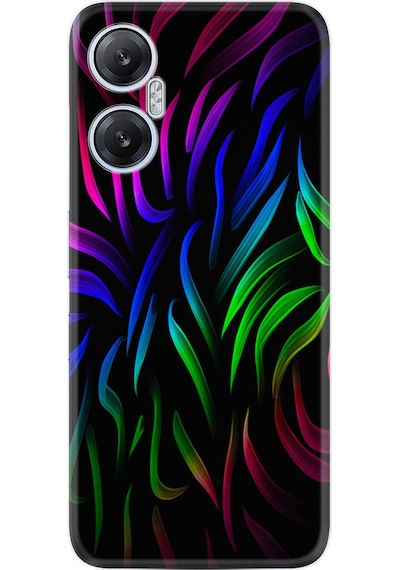 Infinix Hot 20 Kılıf Silikon Desen Özel Seri Color Lines 1698