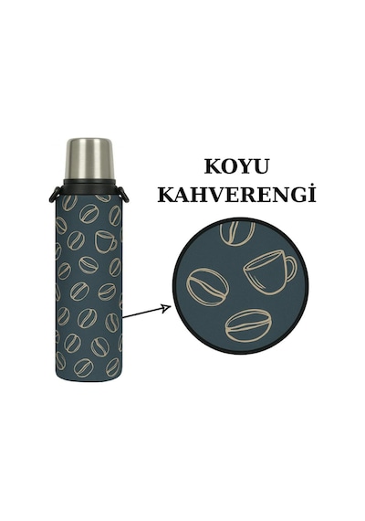 Klasik 1.4 Lt. İle Uyumlu Omuz Askılı Termos Kılıfı Koyu Kahverengi