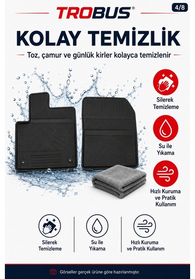 Trobus Citroen Berlingo 2019+ Kısa Şasi 2d Havuzlu Paspas
