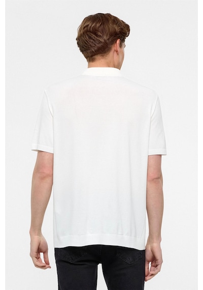 Süvari Beyaz Regular Düz Polo Yaka Triko Tşört -38341 Beyaz