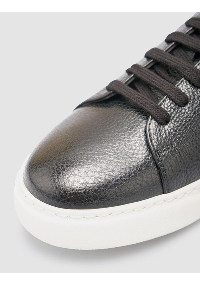 %100 Hakiki Deri Siyah Erkek Sneaker Siyah