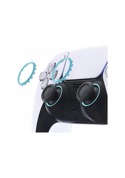 Ps5 Ring Dualsense Analog Çerçevesi Playstation 5 Kol Tamir Parçası 2 Adet Halka Turkuaz