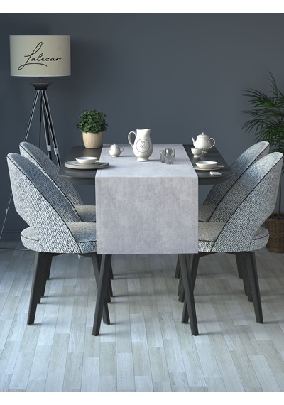 Kadife Efektli Beyaz Renk Aura Serisi Runner 40 X 140 Beyaz