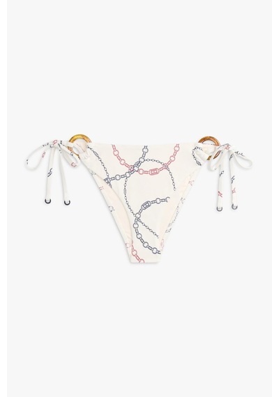 Tommy Hilfiger V İpli Yandan Bağlamalı Beyaz Bikini Altı-14821