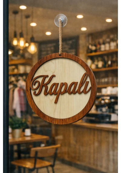 Yuvarlak Model 3d Açık-kapalı Tabelası - Akçaağaç