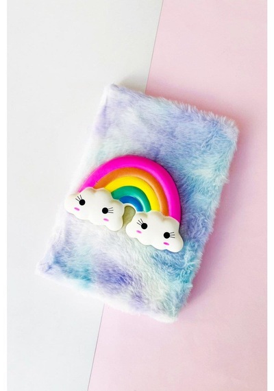 Renkli Gökkuşağı Squishyli Peluş Defter