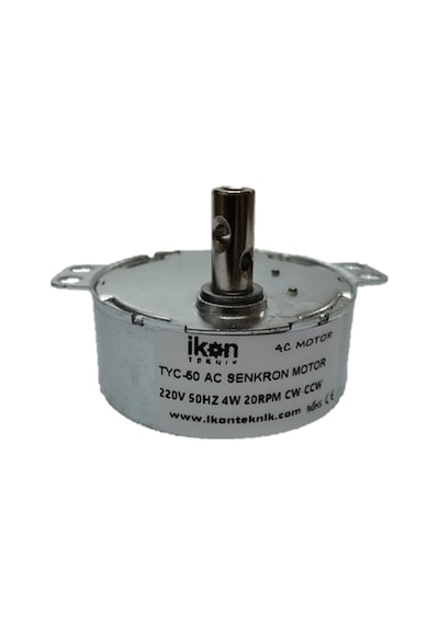 İKON TEKNİK AC SENKRON MOTOR TYC 50 4 Watt 20 RPM 220 Volt CW/CCW ÇİFT YÖNLÜ ŞÖMİNE ÇEVİRME MOTORU