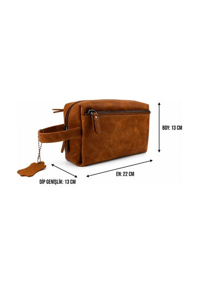 Alphaclub Bag Erkek Hakiki Deri Koyu Taba Fermuarlı El Ve Clutch Çanta Model 897