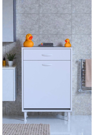 Eliusta Asil 65 Cm Kirli Çamaşır Sepetli Banyo Dolabı 1 Çekmeceli Mutfak Çok Amaçlı Dolap 65x88x32,5 Cm Beyaz Eliusta Asil 65 Cm Kirli Çamaşır Sepetli Banyo Dolabı 1 Çekmeceli Mutfak Çok Amaçlı Dolap 65x88x32,5 Cm Beyaz