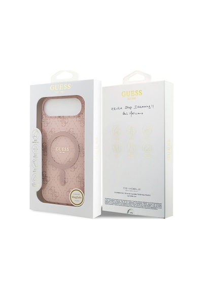 Apple Uyumlu iPhone 17 Air Kılıf Guess Lisanslı M-safeli Iml Baskılı Klasik Logolu 4g Desenli Kapak Pembe Pembe