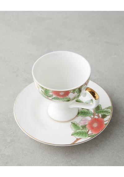 English Home Garden Dream New Bone China 4 Parça 2 Kişilik Kahve Fincan Takımı 90 Ml Yeşil-beyaz Yeşil-beyaz