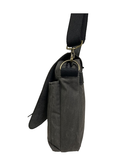 Old Cotton Cargo Kanvas Su Geçirmez Unisex Disayn Okul Gezi Iş Outdoor Postacı Çantası 35x24cm Siyah