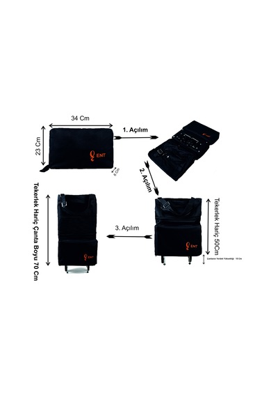 ENTRKLM DEFNE MODEL DİREKLİ, DİK DURABİLEN VE KATLANABİLİR SEYAHAT VE ALIŞVERİŞ ÇANTASI