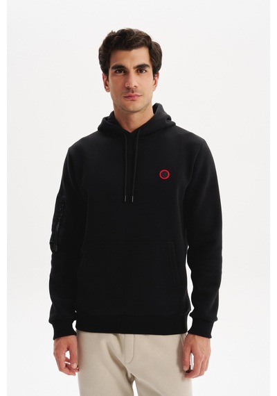 AR-MA Arma Erkek Regular Fit 3 İplik Şardonlu Kanguru Cepli Kapüşonlu Sweatshirt Pamuk Polyester Karışımı K30254629202 Siyah AR-MA Arma Erkek Regular Fit 3 İplik Şardonlu Kanguru Cepli Kapüşonlu Sweatshirt Pamuk Polyester Karışımı K30254629202 Siyah