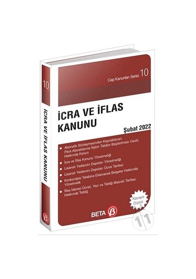 İcra ve İflas Kanunu- Celal Ülgen - Beta Yayınevi - Kanun Cep Kitapları - Şubat 2022