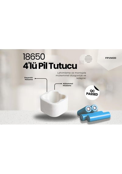 Fpvmod 18650 Punta Kaynak Pil Tutucu Fikstür 4'lü Açık Kırmızı