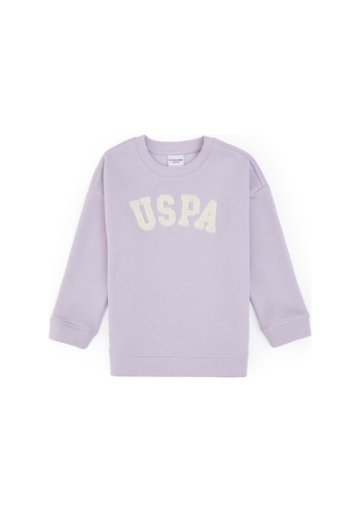 U.S. Polo Assn. Kız Çocuk Mor Bisiklet Yaka Şardonlu Sweatshirt 50317878-VR245