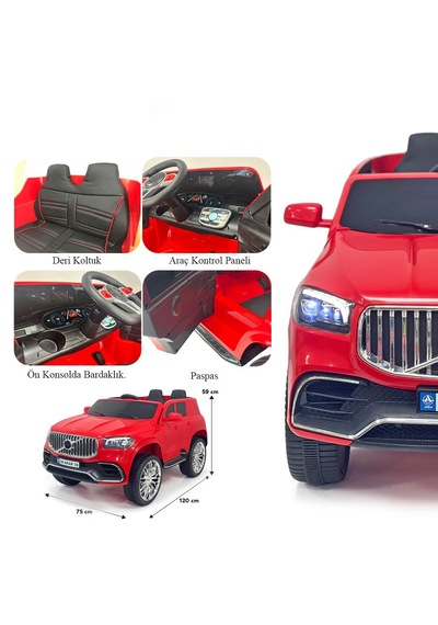 Akülü Kumandalı Araba Kırmızı Voyage Gt 4x2 Deri Koltuklu