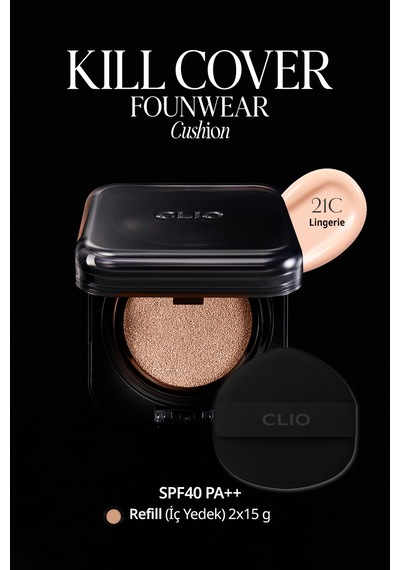 Cıca İçerikli, Yüksek Kapatıcı Yarı Mat Clıo Kill Cover Founwear Cushion Set 21c Lingerie Spf40pa++ 21c Lingerie