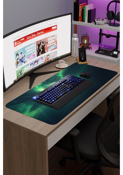 Orka Kaymaz Dikişli Kauçuk Oyuncu Mousepad V1 - 90x40 Xxl Gaming Mouse Pad Fare Altlığı