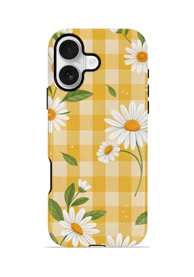 Apple iPhone Uyumlu 17 Vorian Çift Katmanlı Magsafe Kılıf Daisy Picnic Gingham