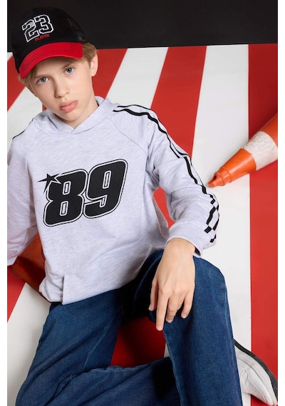 Defacto Erkek Çocuk Kapüşonlu Baskılı Sweatshirt F1967a825augr400 Gri
