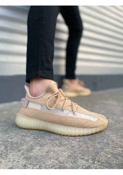 Mevese Morven Erkek , Kadın Triko Sneaker Ayakkabı Günlük Bağcıklı Hafif Spor Modeli - Bej