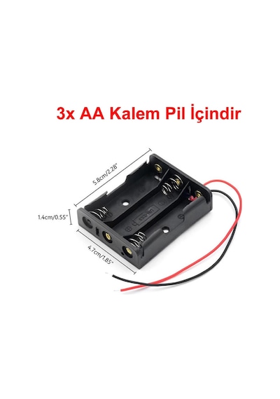 3'lü Aa Kalem Pil Kutusu Yuvası 4.5v Kablolu Kalem Pil