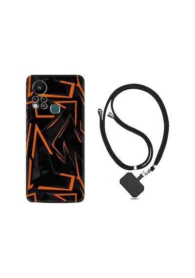 Infinix Hot 11S Kılıf İpli Boyun Askılı Desenli Silikon Zigzaglar 1651