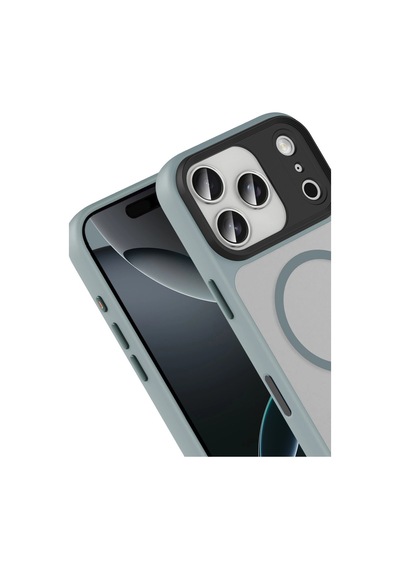 Apple iPhone Uyumlu 17 Pro Megane Magsafe Kapak - Titan Gri