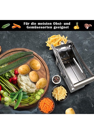 Çelik Sebze Patates Dilimleyici Doğrayıcı Kesici Kaymaz Taban Üstten Kollu Diğer