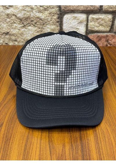 Hamze Trucker Model Baskılı Hafif Yazlık Beyzbol Cap Şapka Siyah - Gri