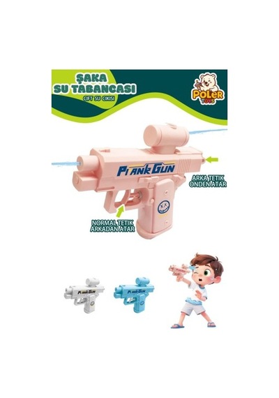 Çift Su Çıkışlı Şaka Su Tabancası Eğlenceyi İkiye Katlayan Mini Su Püskürtme Oyuncağı Pembe