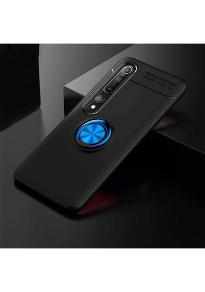 Xiaomi Mi 10 Kılıf Zore Ravel Silikon Kapak Siyah-Mavi