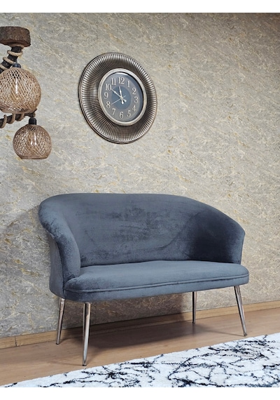 Zafir İkili Teddy Krom Kaplama Sivriltme Ayak Çay Seti Koltuk İkili Berjer , Balkon, Salon, Ofis Füme