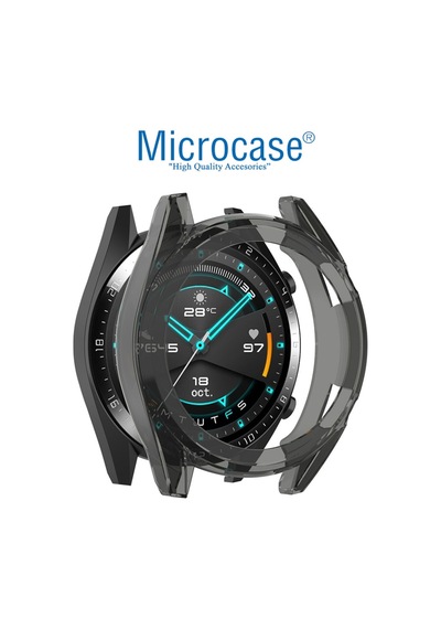 Microcase Huawei Watch Gt2 46 Mm Önü Açık Silikon Kılıf - Füme