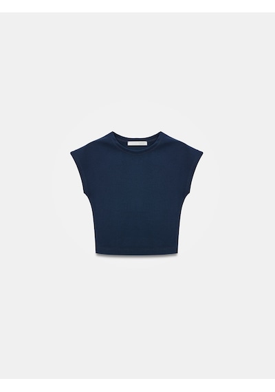 Dilvin 30528 Modal Pamuklu T-shirt-lacivert Lacivert